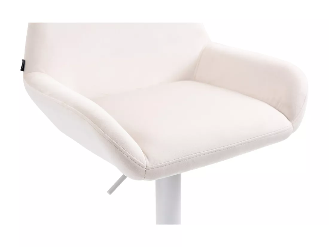 Lot de 2 Tabouret de bar - Velours - Crème - Braga