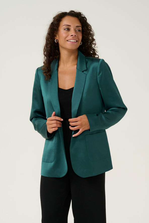 Cream CRCocamia LS Sateen Blazer Ponderosa pine