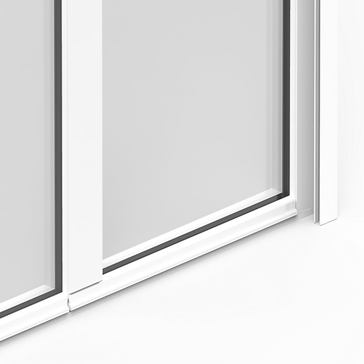 Porte fenêtre alu 2 vantaux + volet roulant électrique GoodHome blanc - l.120 x h.215 cm, tirant droit