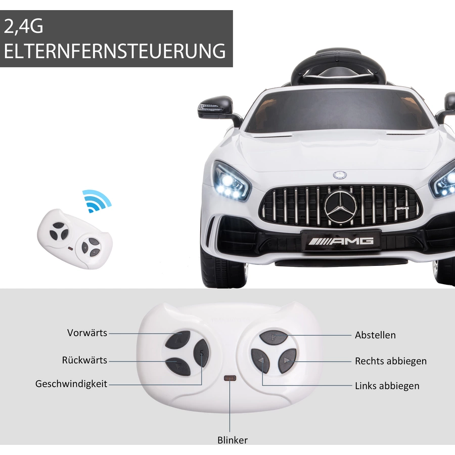 HOMCOM Kinder Elektroauto mit Scheinwerfer weiß