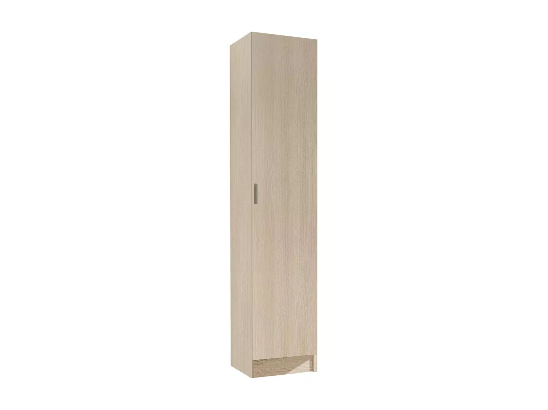 Armoire polyvalente Dibels, Armoire auxiliaire avec 1 porte, Armoire à chaussures avec étagères, Étagère à chaussures verticale, 37x37h180 cm, Chêne