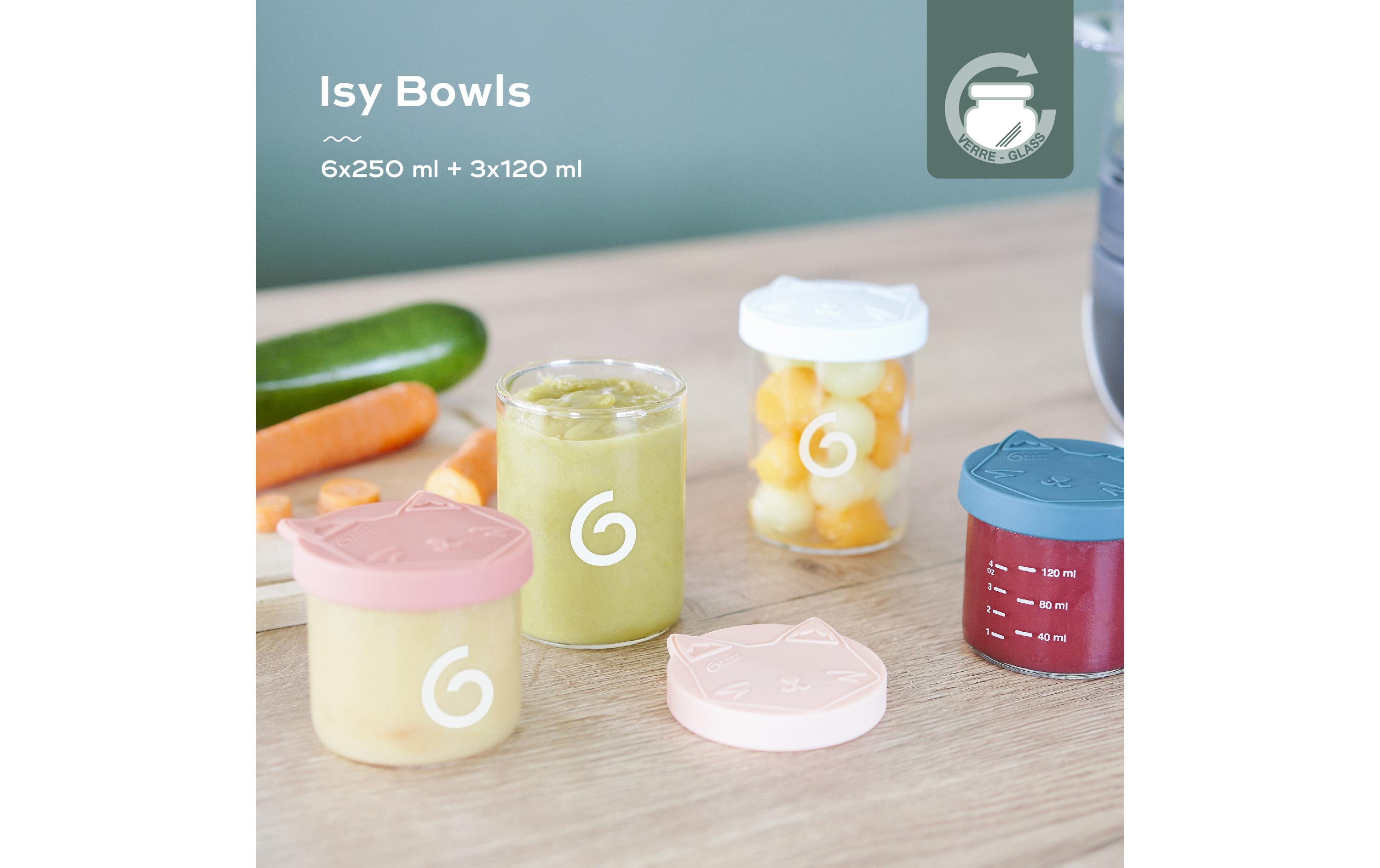 Nahrungsbehälter Isy Bowls Set 6 x 250 ml + 3 x 120 mlAufbewahrungsgläser