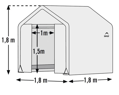 ShelterLogic 180x180 cm witte foliekas