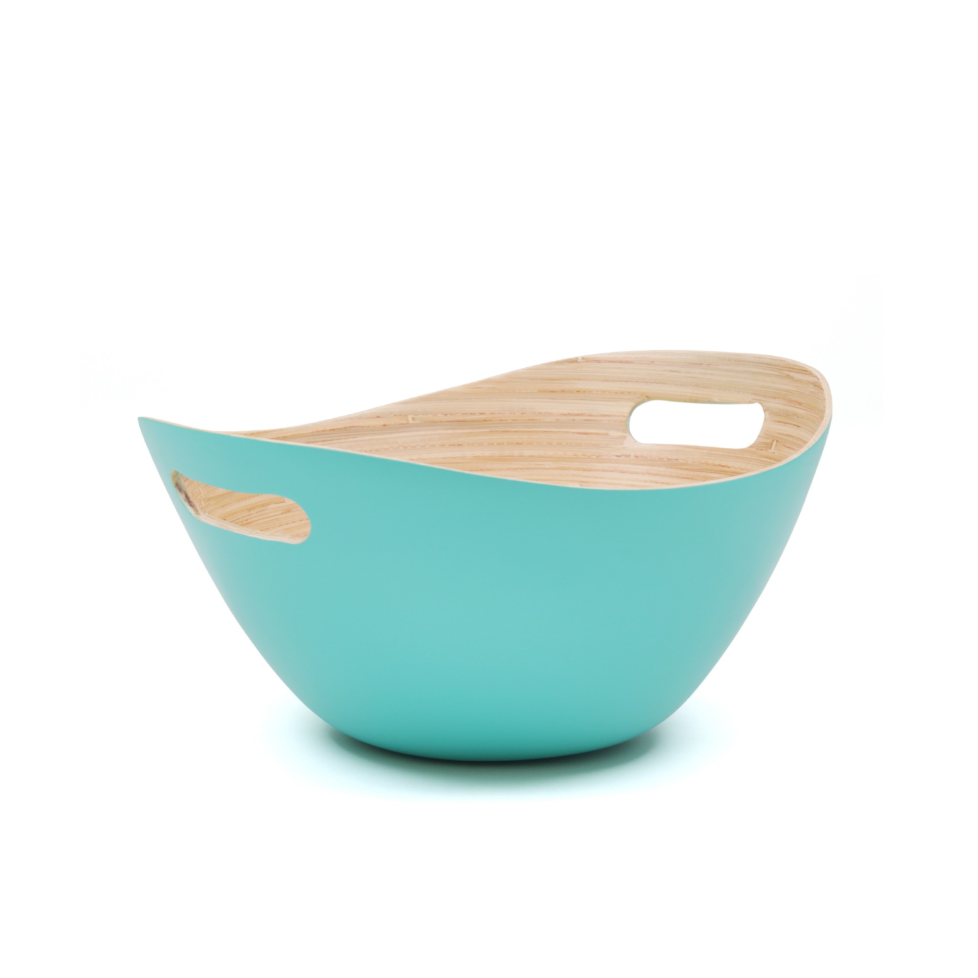 Bambusschale 'Wave' M, türkis, B 25 cm, L 21 cm, H 12 cm von fischer's lagerhaus