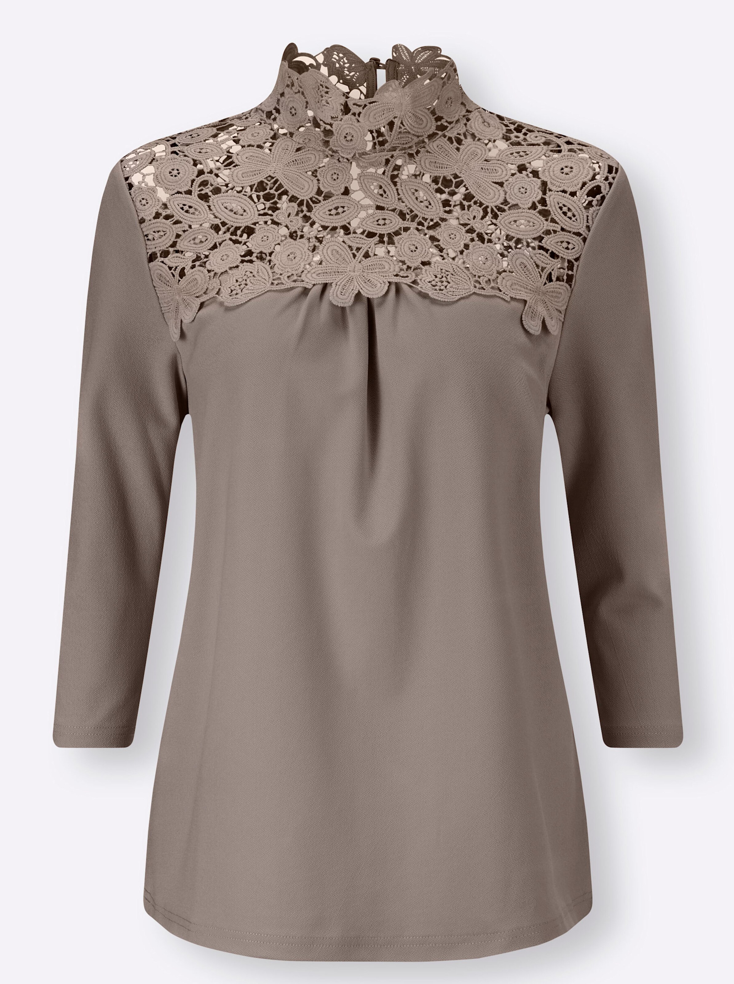 Spitzenshirt in taupe