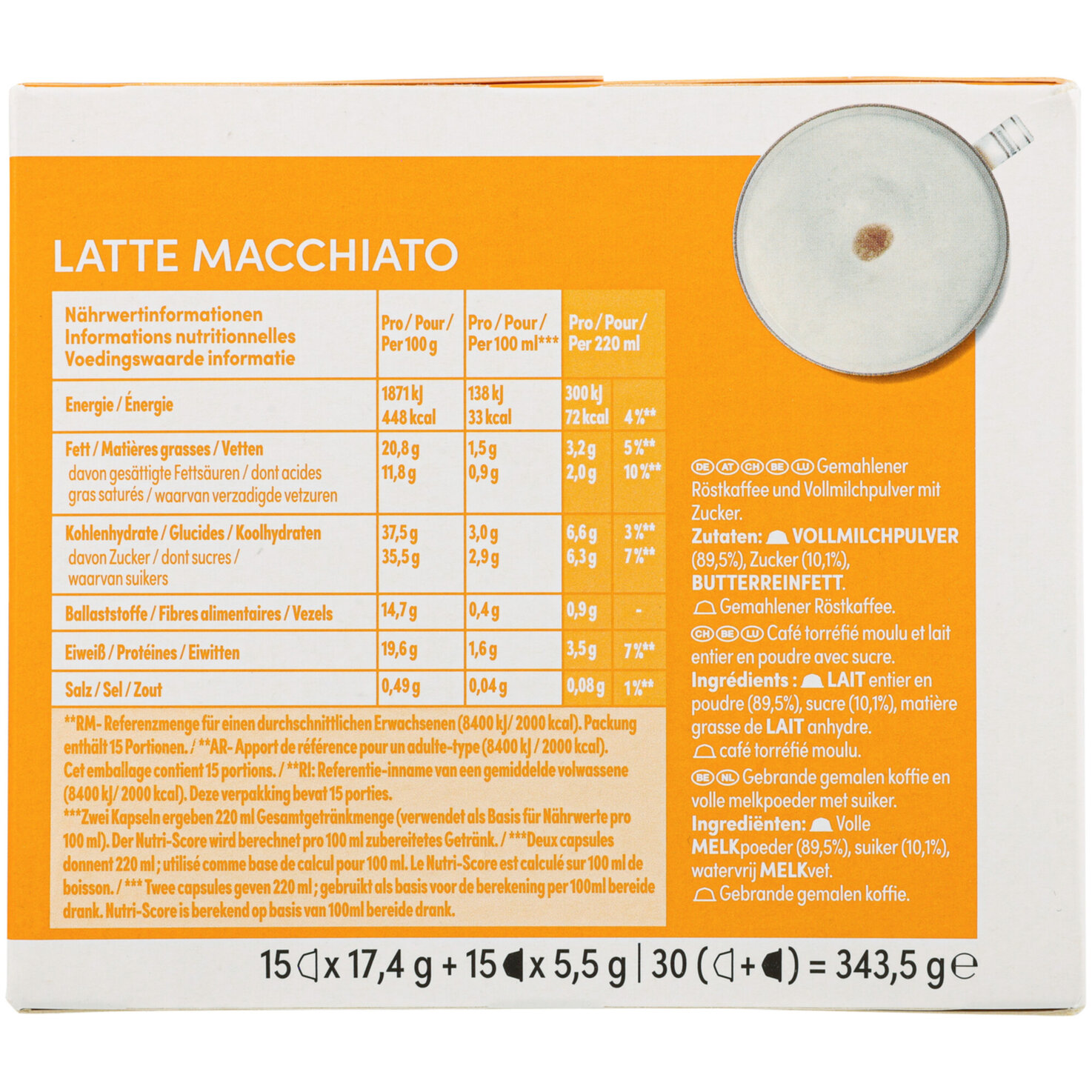 Nescafé Dolce Gusto Latte Macchiato 30 Kapseln