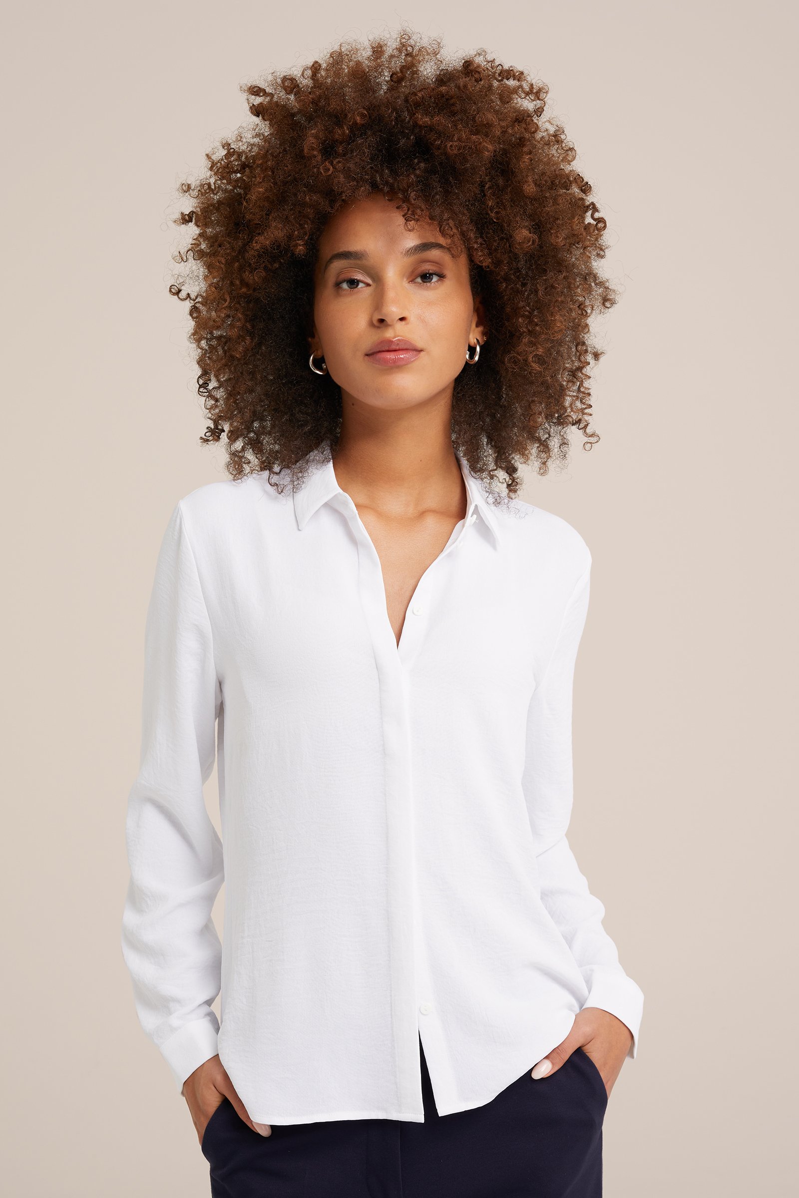 blouse met fijne structuur WE Fashion Wit