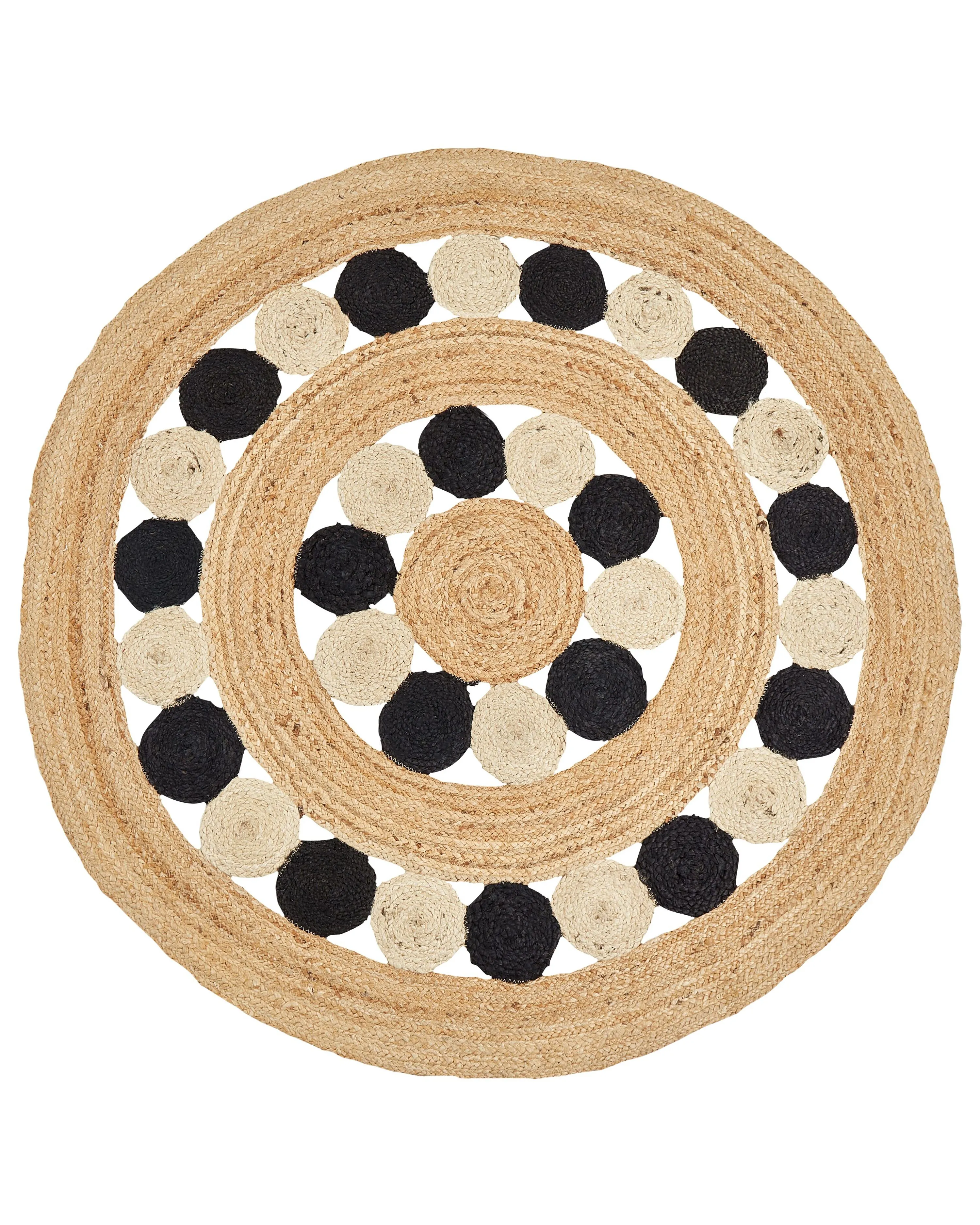 Vloerkleed HOVIT Zwart ø 140 cm Jute