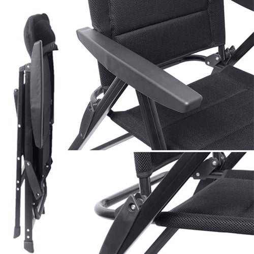 Fauteuil matelassé alu Skye 3D Noir BRUNNER