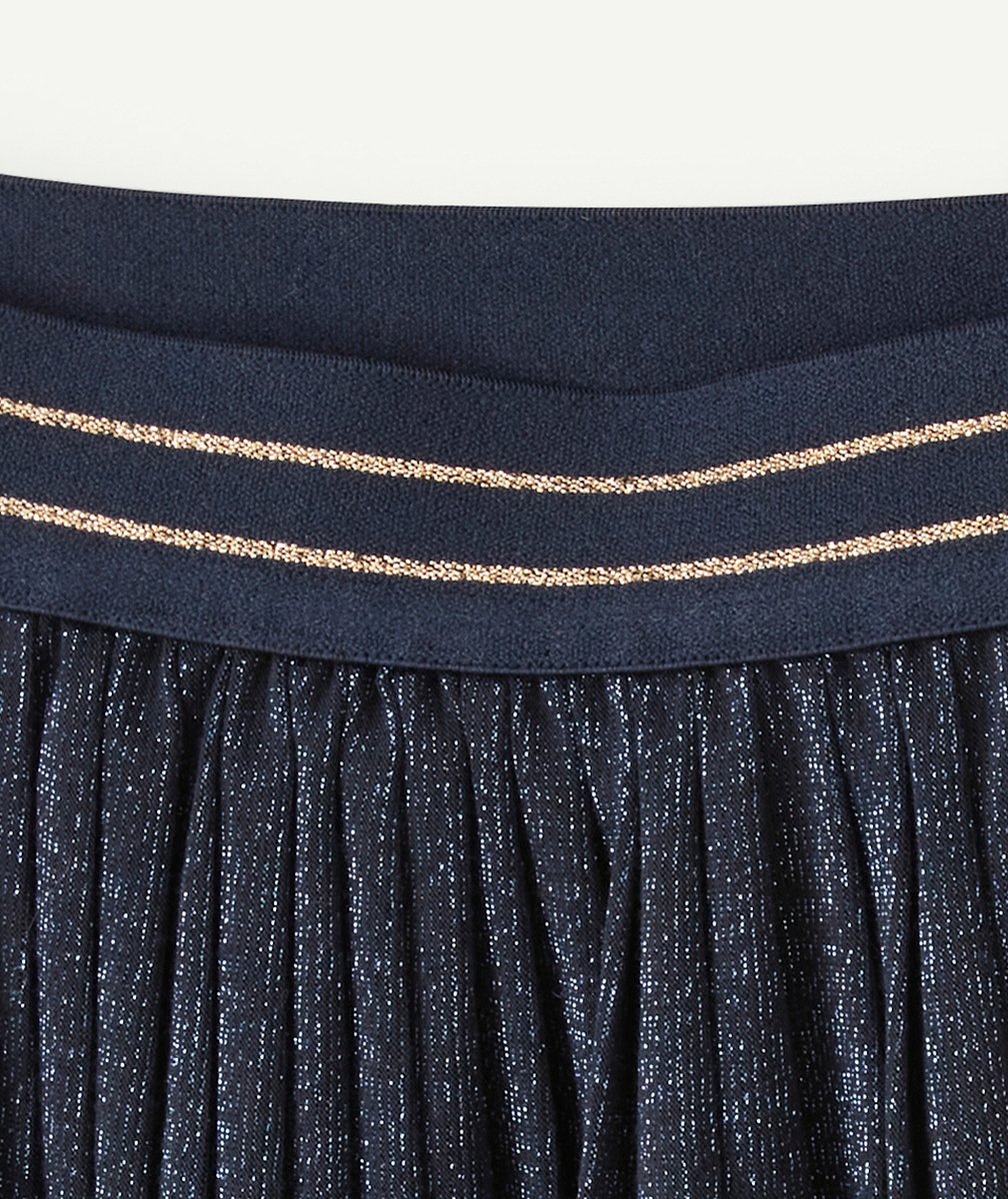 JUPE PLISSÉE FILLE BLEUE AVEC DÉTAILS PAILLETÉS