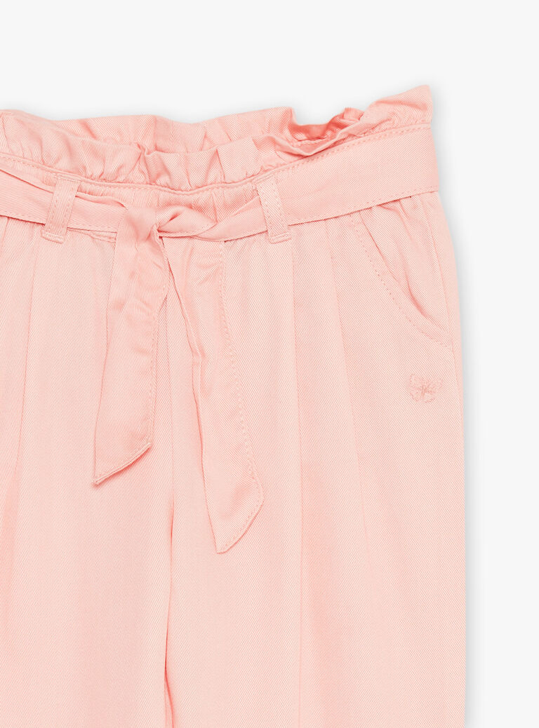 Pantalon paperbag rose