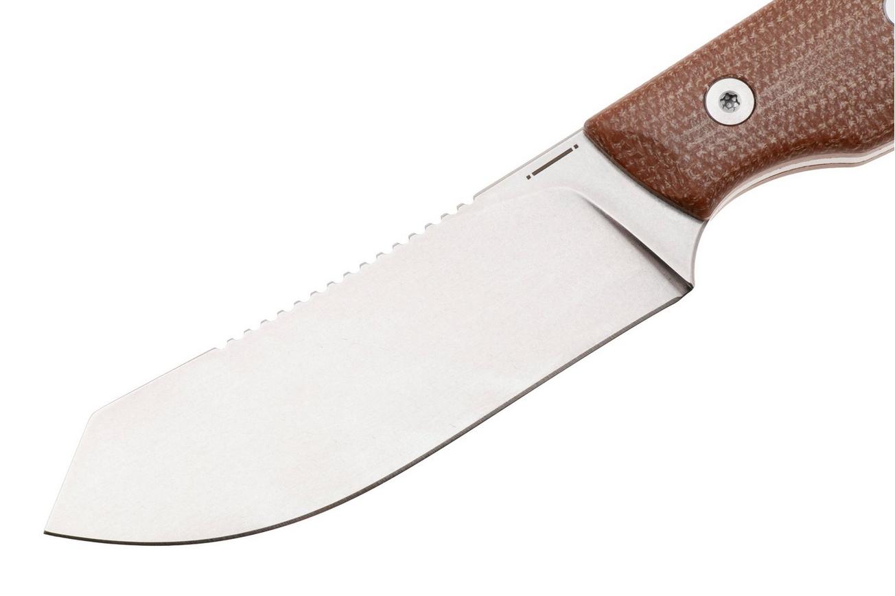StraightLine Digger DG-NC Stonewashed 14C28N, Natural Canvas Micarta, vaststaand mes
