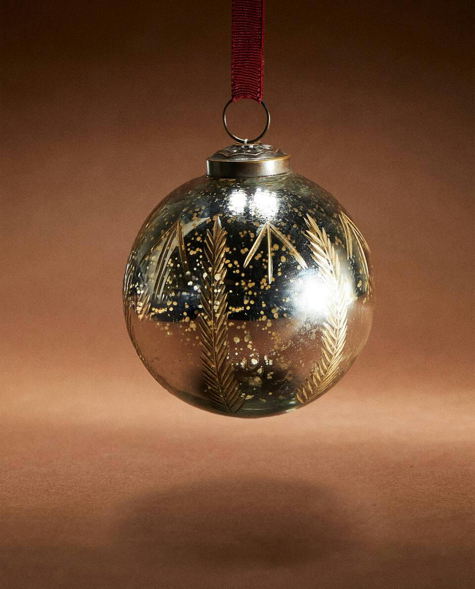 Enfeite de Natal de Vidro Brilhante