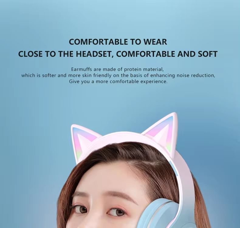 HOMTEC - Cat Ear USB oplaadbare Bluetooth hoofdtelefoon