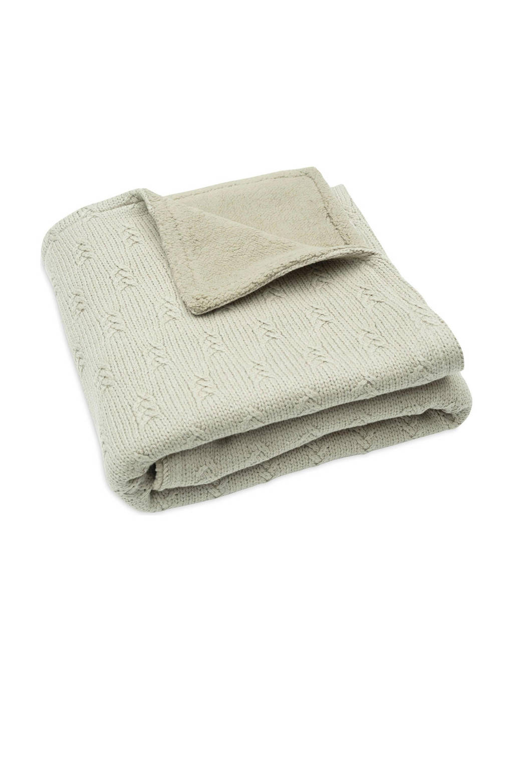 baby wiegdeken 75x100cm Grain Knit - Olive Green/Velour