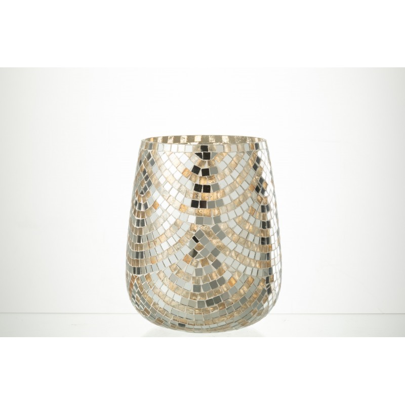 Photophore en verre multicouleur 17x17x21 cm