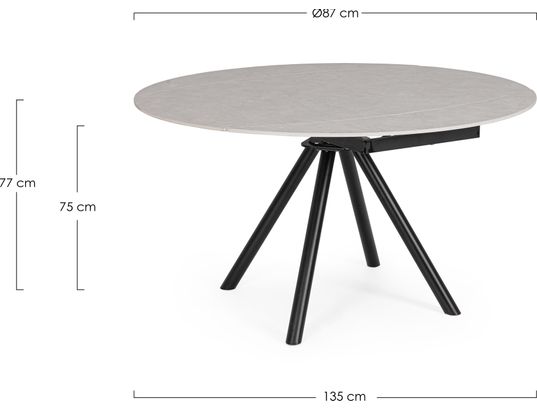 CONCEPT1 - Table Rauni gris clair 87/135 x 135 x h77 cm