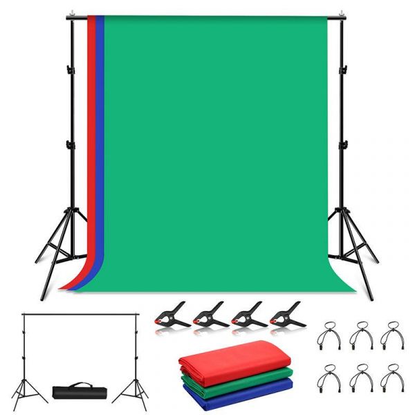 Puluz Kit Stand Para Estúdio Fotográfico 2x2m   3 Telas