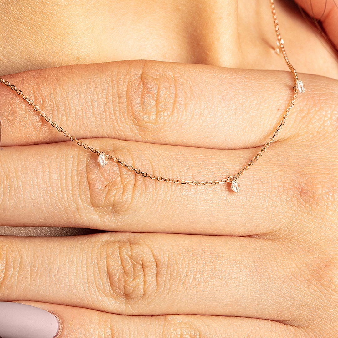 Collier mit Anhänger 750/18 K Roségold mit Diamanten 0.50 ct H/si by CHRISTIAN