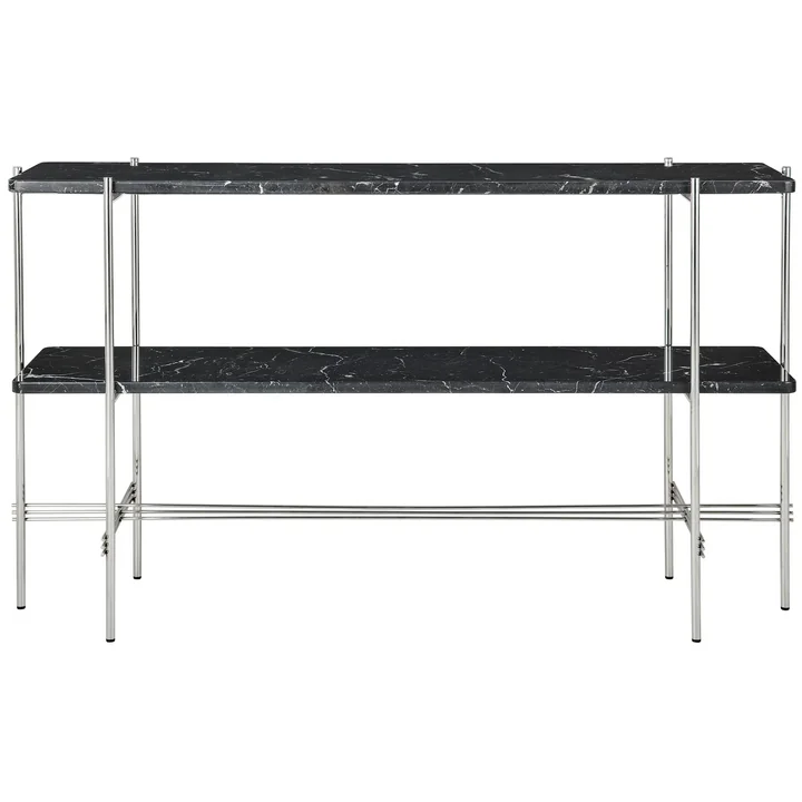Gubi - TS Konsolentisch mit Tablett, poliert / Marmor schwarz