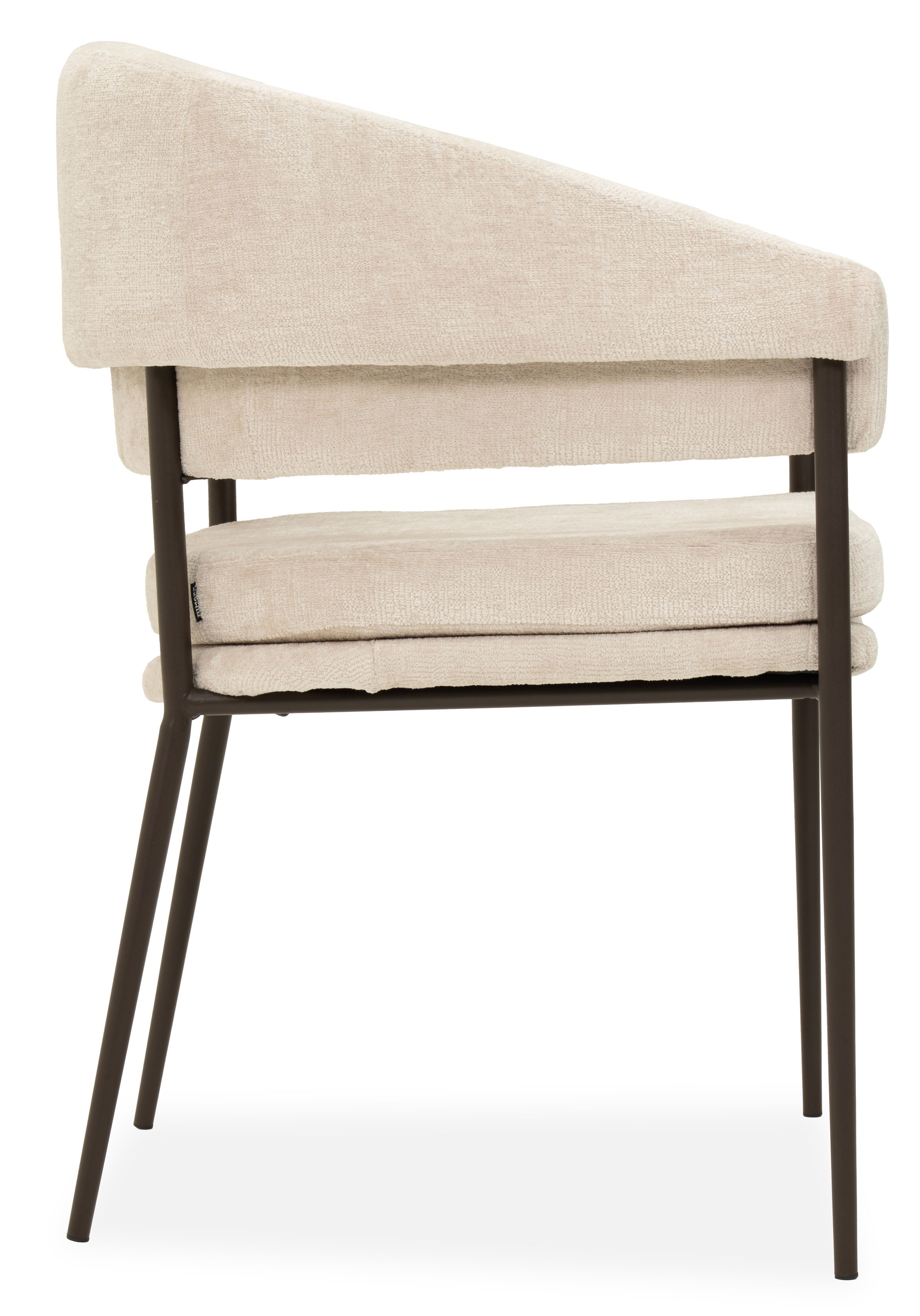 Eetkamerstoel Harmony naturel - poot bronze Janine B59 x D54 x H83 cm