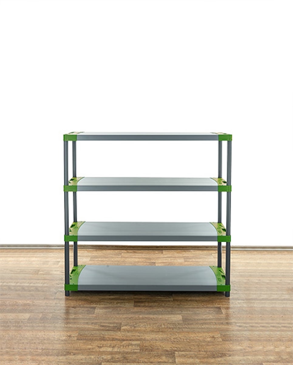 PROREGAL Kunststof Plank Grey Bear Laag HxBxD 138 x 130 x 46 cm Plank Draagvermogen 70 kg Grijs/Groen