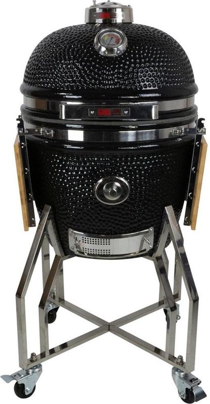 Grill Guru - Large Elite - Kamado Barbecue - Zwart - Met Chipfeeder en Multi-Level Cooking Systeem