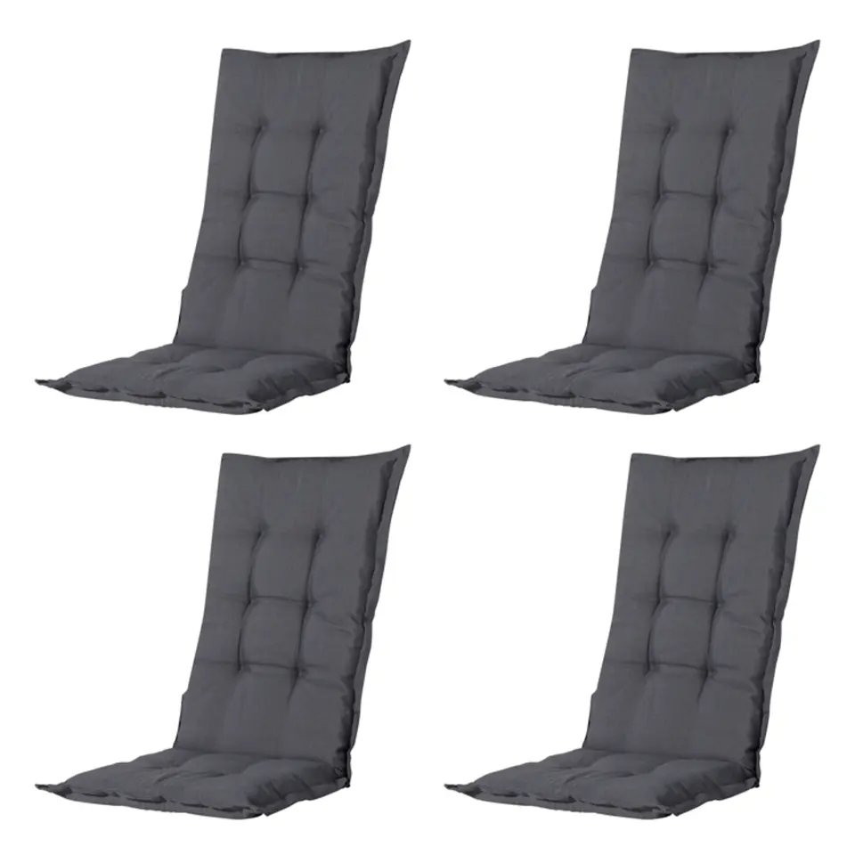 Madison - Tuinstoelkussen Hoge Rug Panama grey - Ca. 123x50 cm - Set van 4