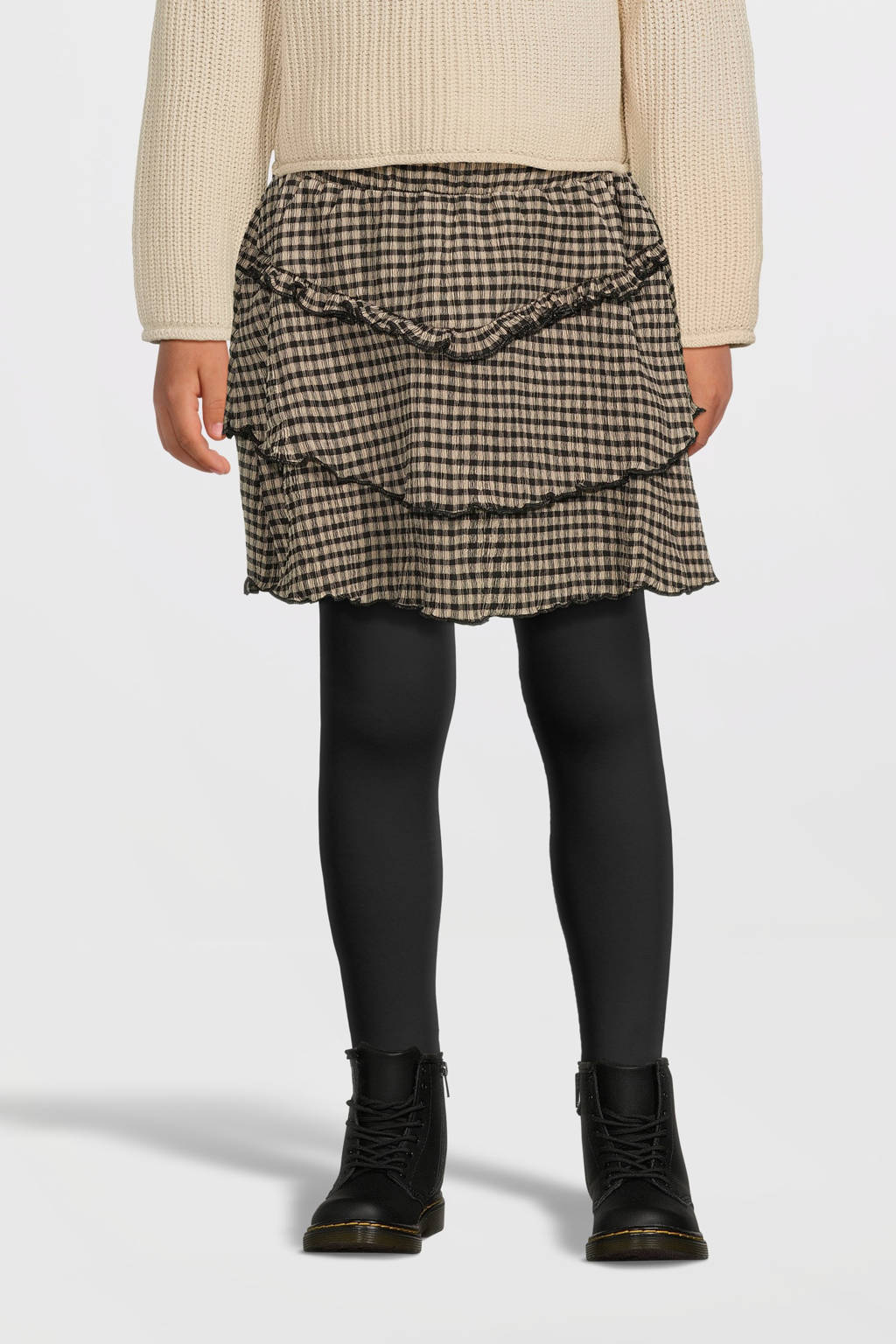 Quapi strokenrok beige