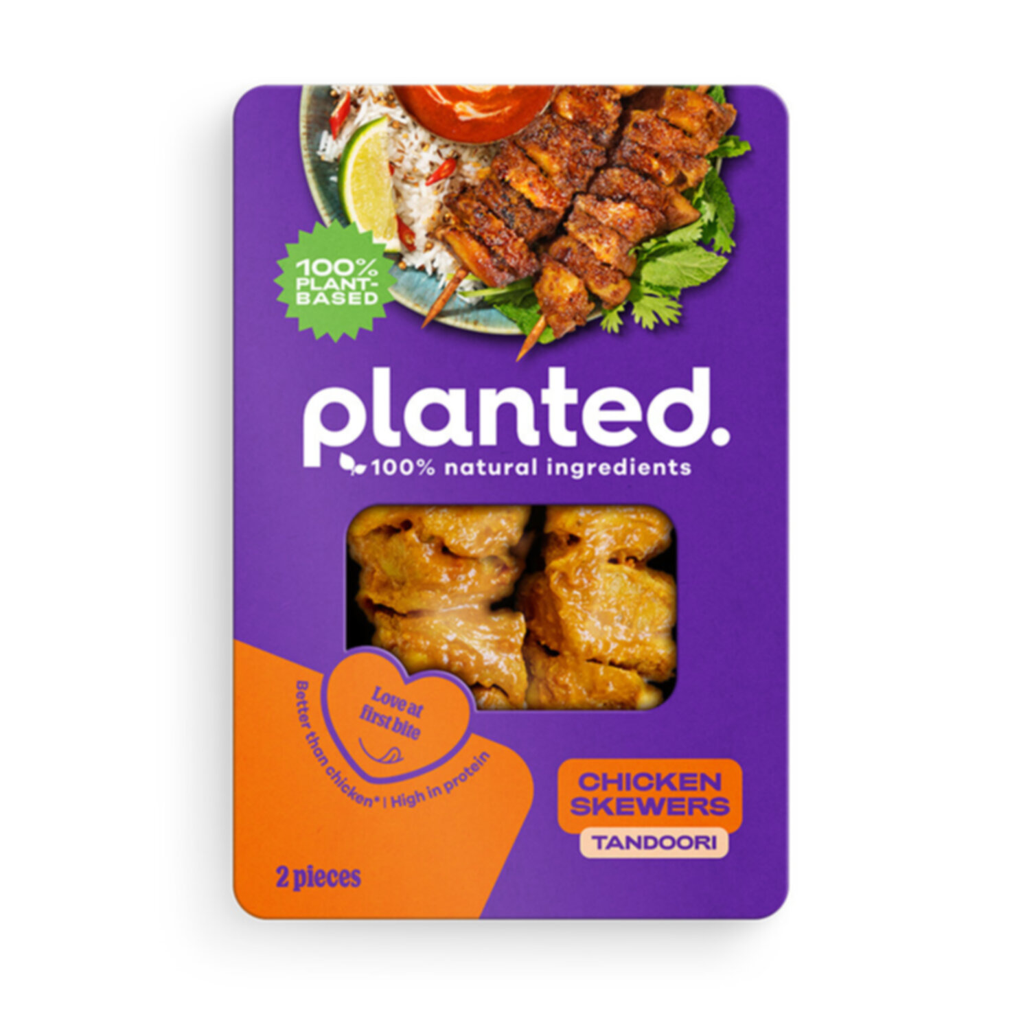 Planted Vegane Alternative zu Chicken Skewers Tandoori
