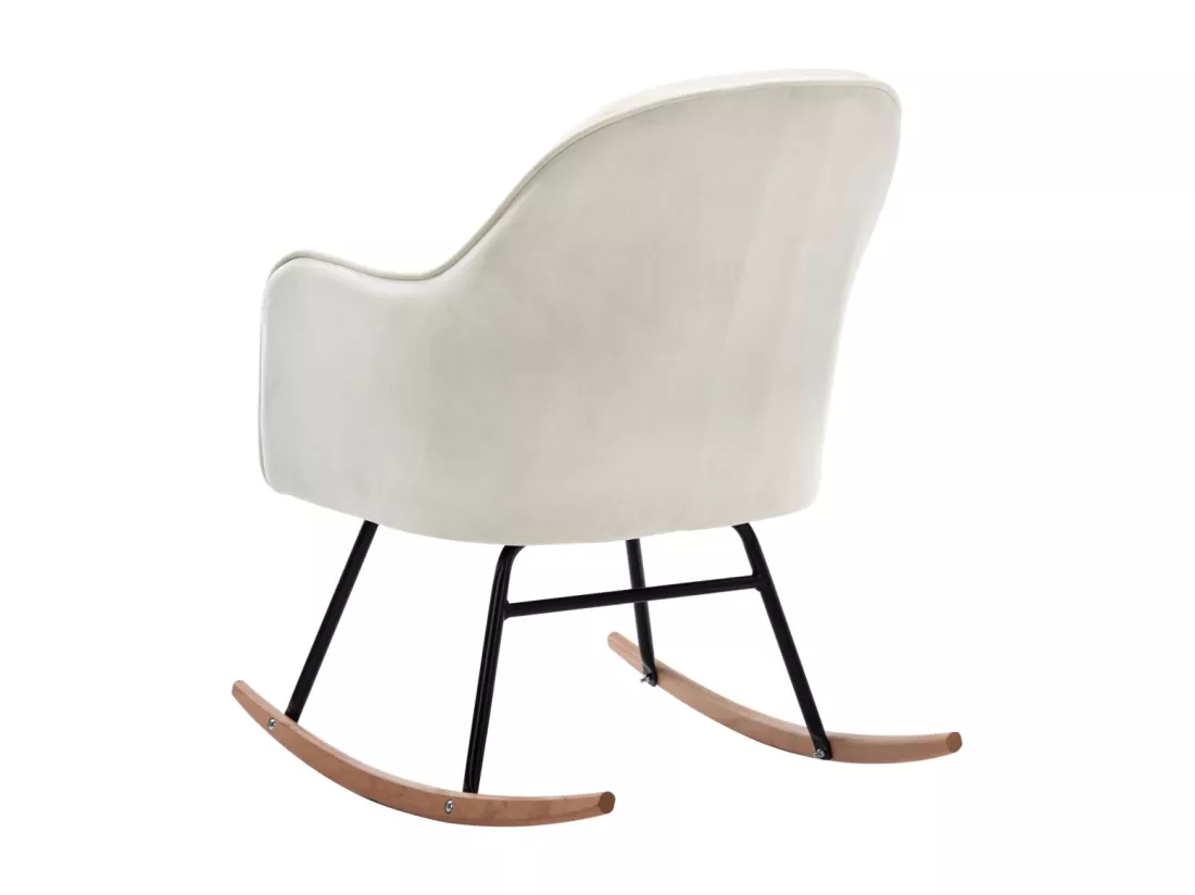 Chaise à bascule Blanc crème Velours