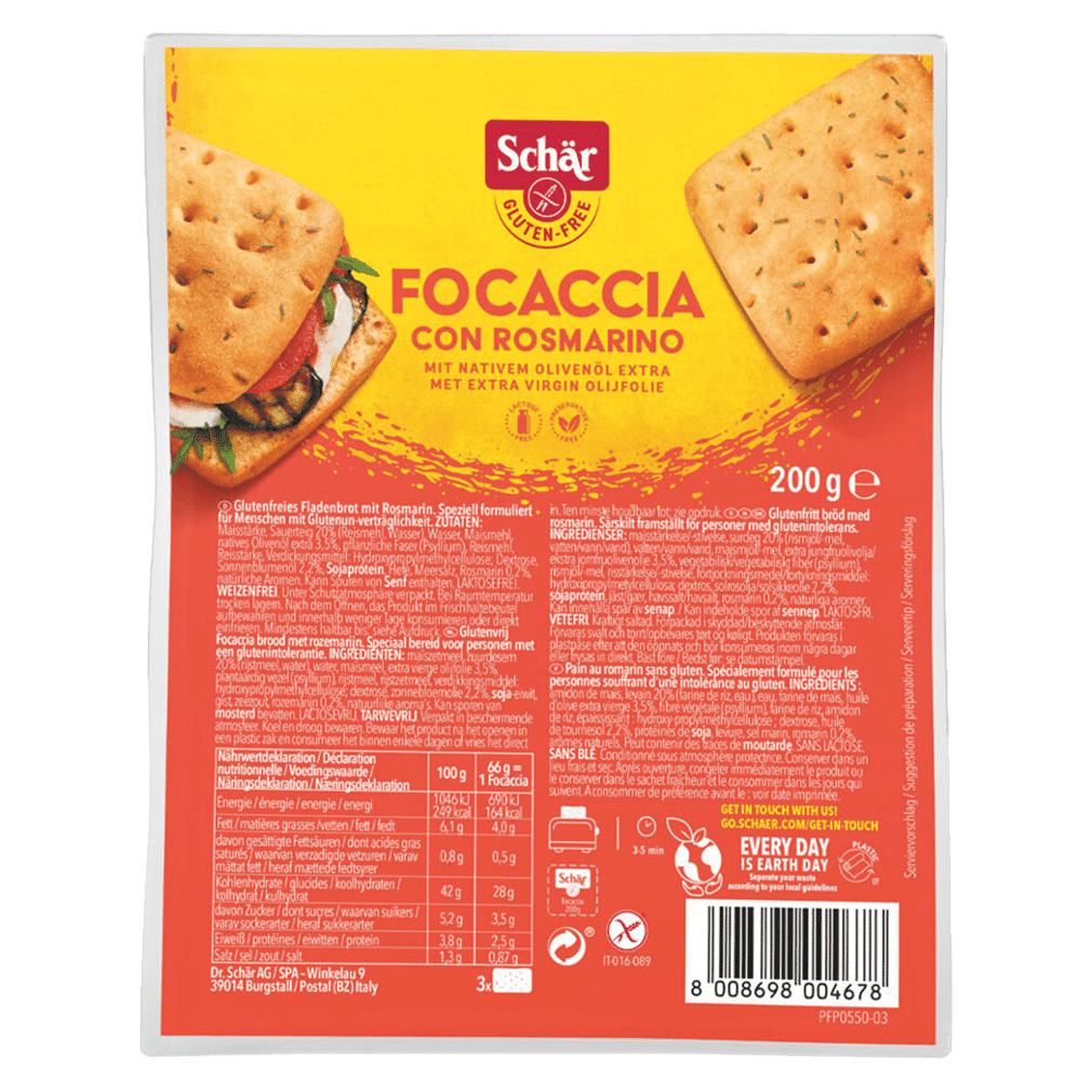 SCHAER Focaccia<br>200 g, mit Rosmarin glutenfrei