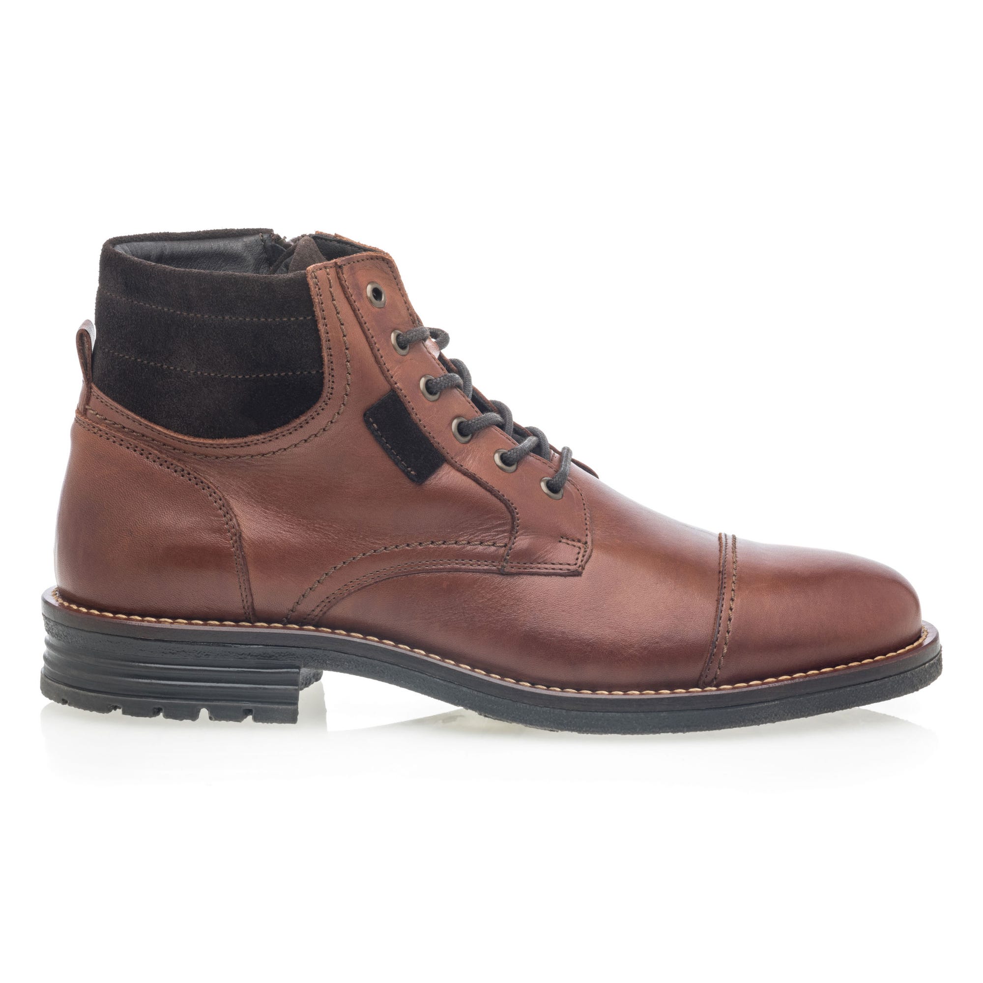Bottines Homme en cuir cognac