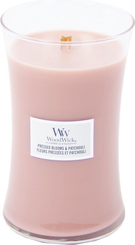 WoodWick - Large Hourglass - Geurkaars - Pressed Blooms & Patchouli
