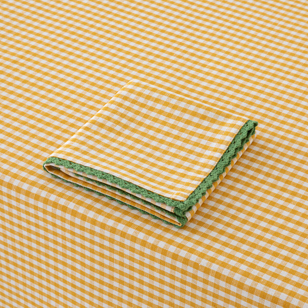 LA REDOUTE INTERIEURS<br>Toalha de mesa com estampa vichy, tingida em algodão/linho tecido Trattoria