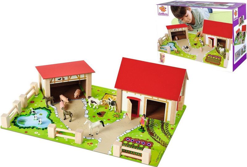 Eichhorn - Houten Boerderij - Speelset - Multicolor - 20-delig