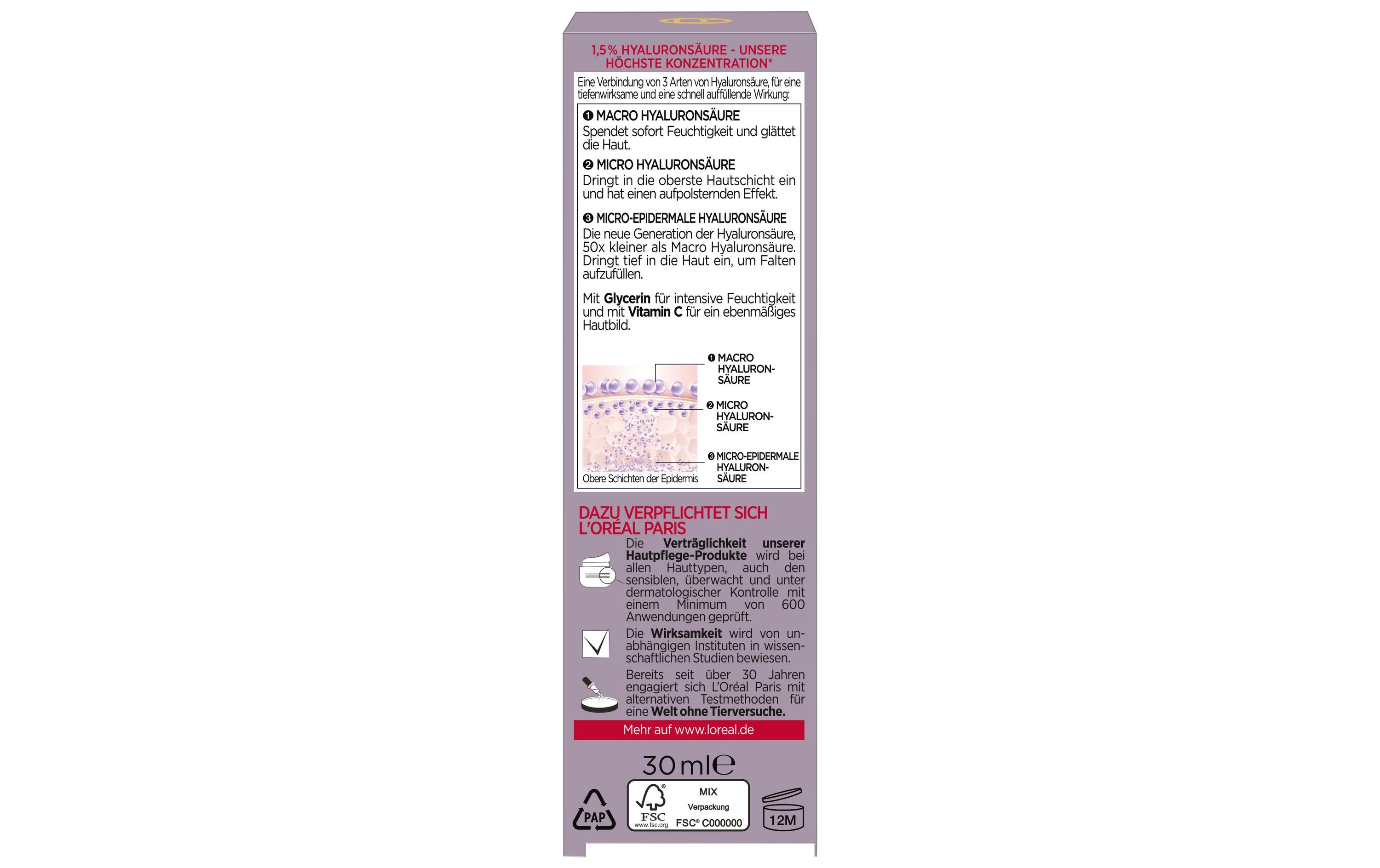 Revitalift Filler Anti-Falten Serum 30 mlAufpolsterndes Gesichtsserum