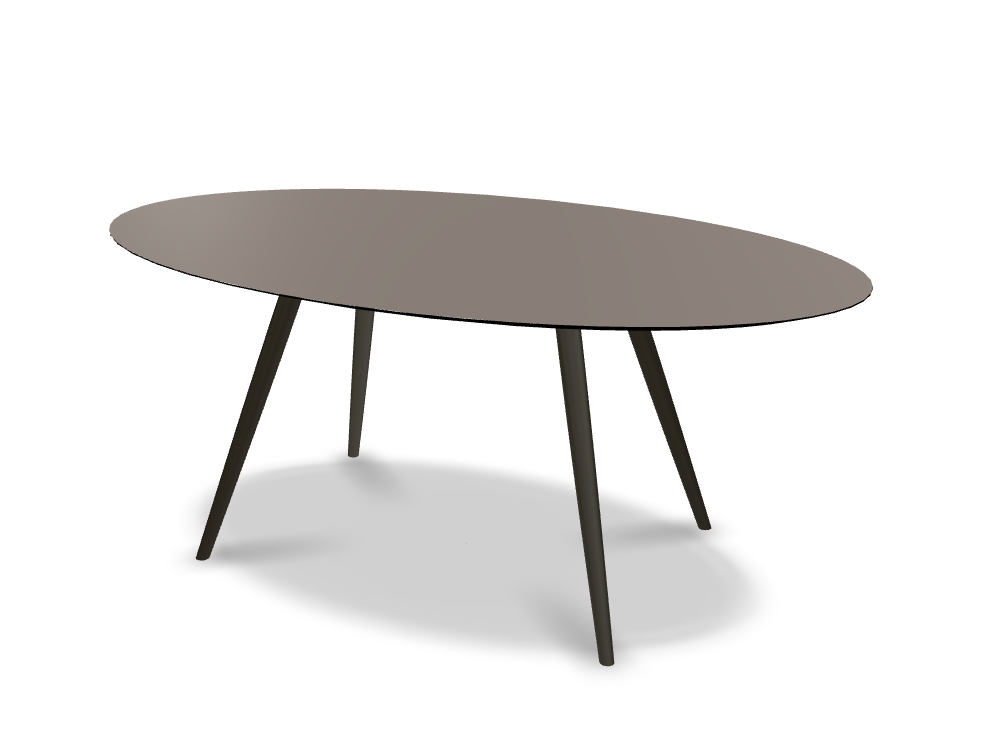 They & Me eettafel Joy – ovaal – HPL Congo 180 x 105 x 75 | HPL Congo | Verjongde Rand | Frame TM404 Marron