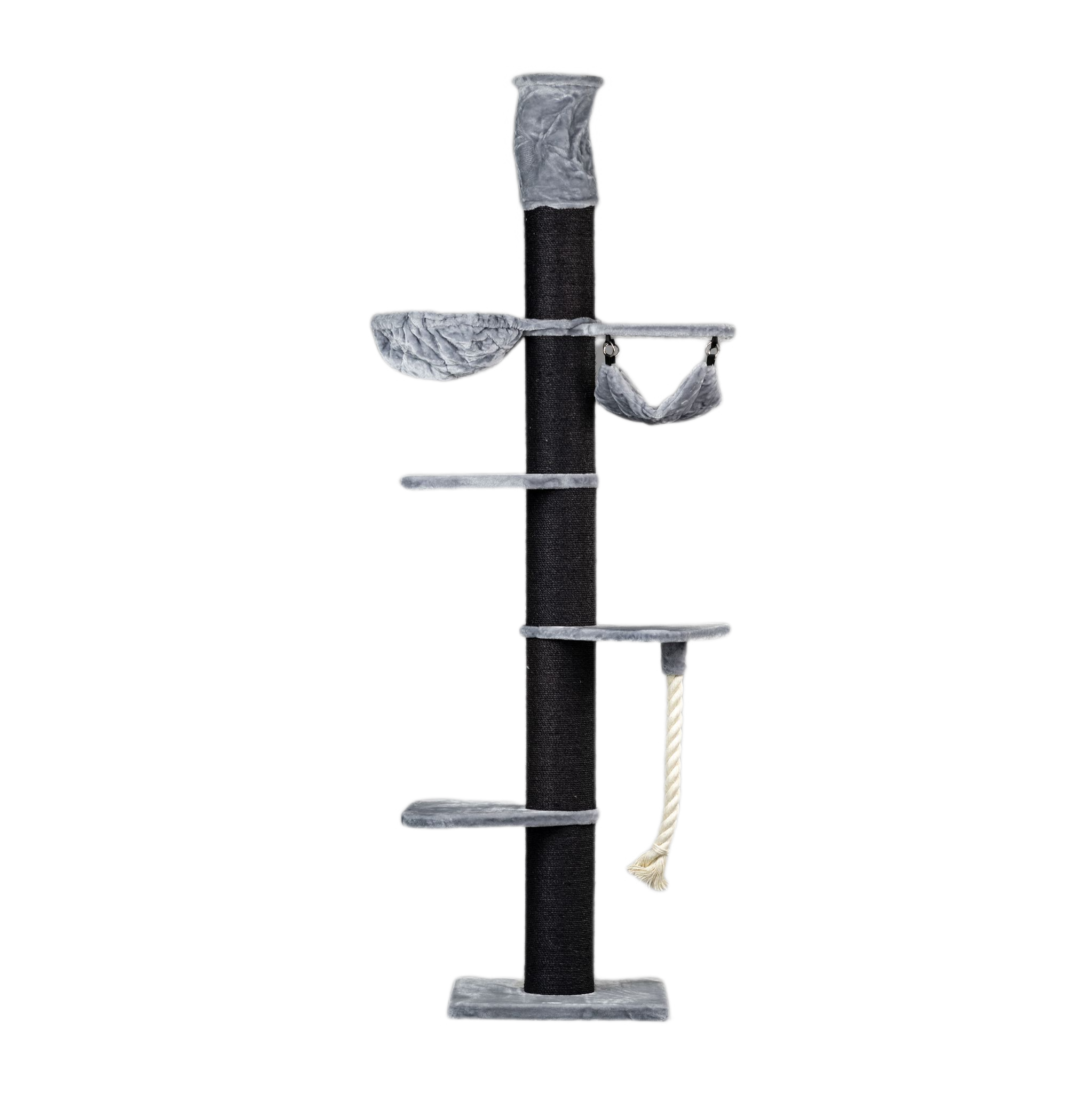 Arranhador para Gatos Maine Coon Tower Crown, Cinza Escuro e Cinza Claro