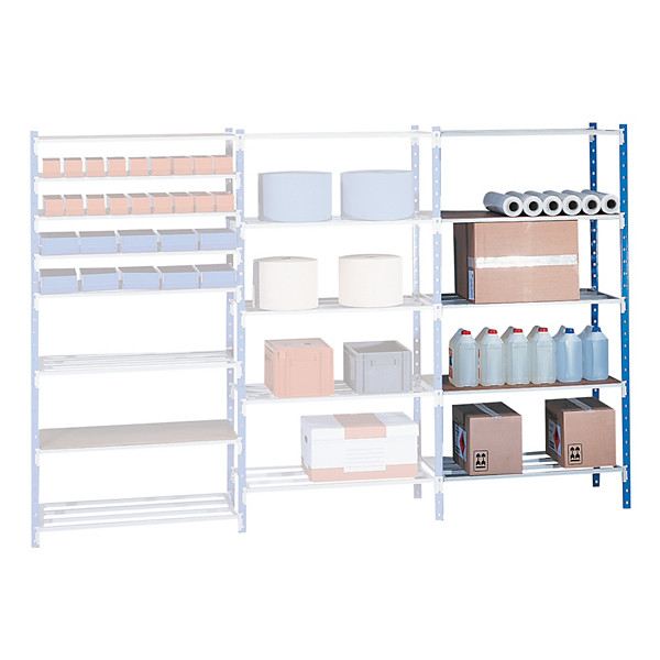 Rayonnage auto-clip 250 kg, élément suivant bleu, Largeur 100 cm Profondeur 40 cm