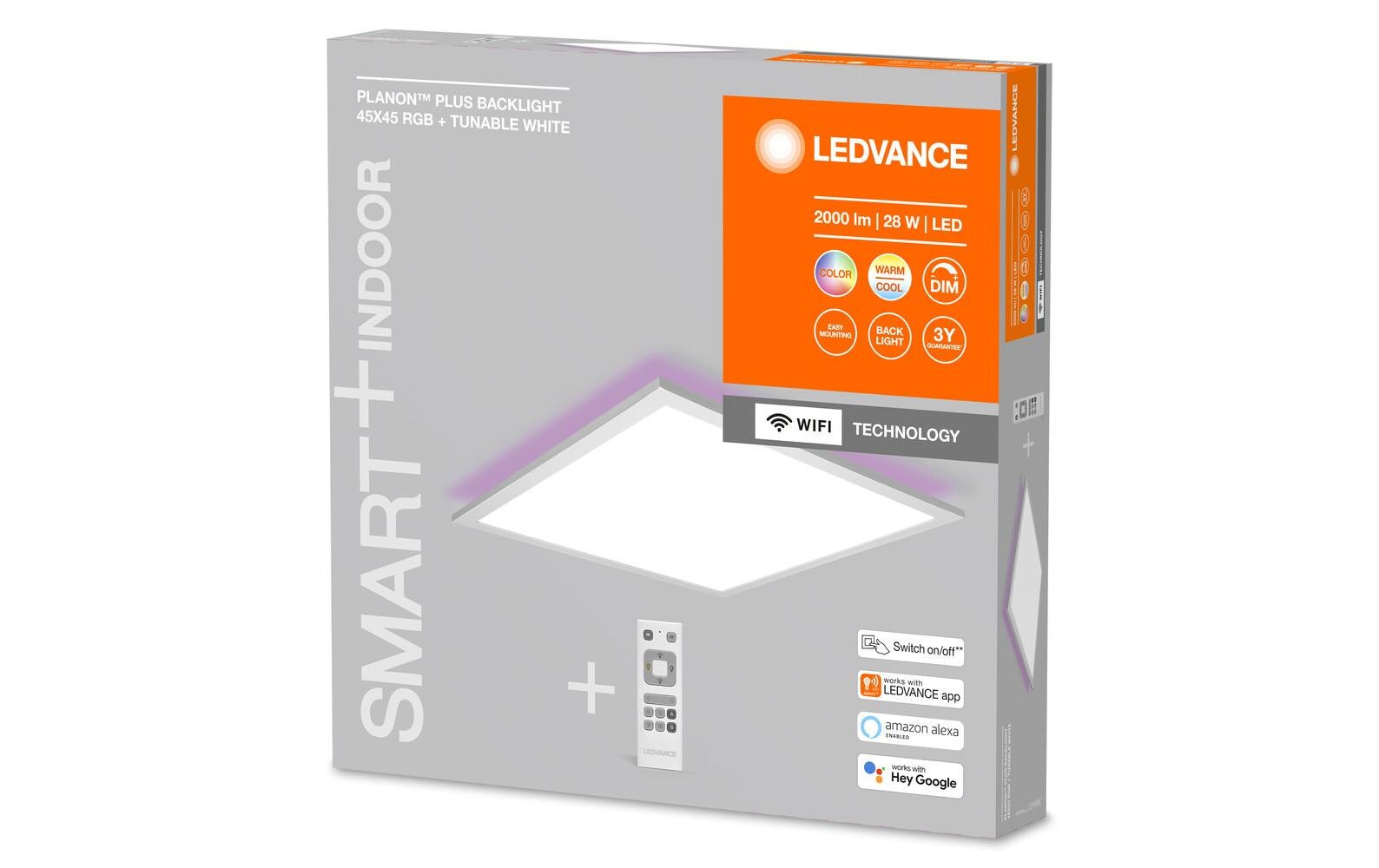 LED-Panel SMART+ Planon Plus Backlight 45x45cm, RGBTW, ws<br>Smart Panel mit Haupt- und Hintergrundbeleuchtung mit WIFI-Technologie