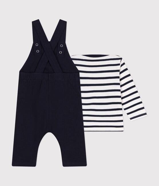 Ensemble salopette et marinière en jersey épais bébé
