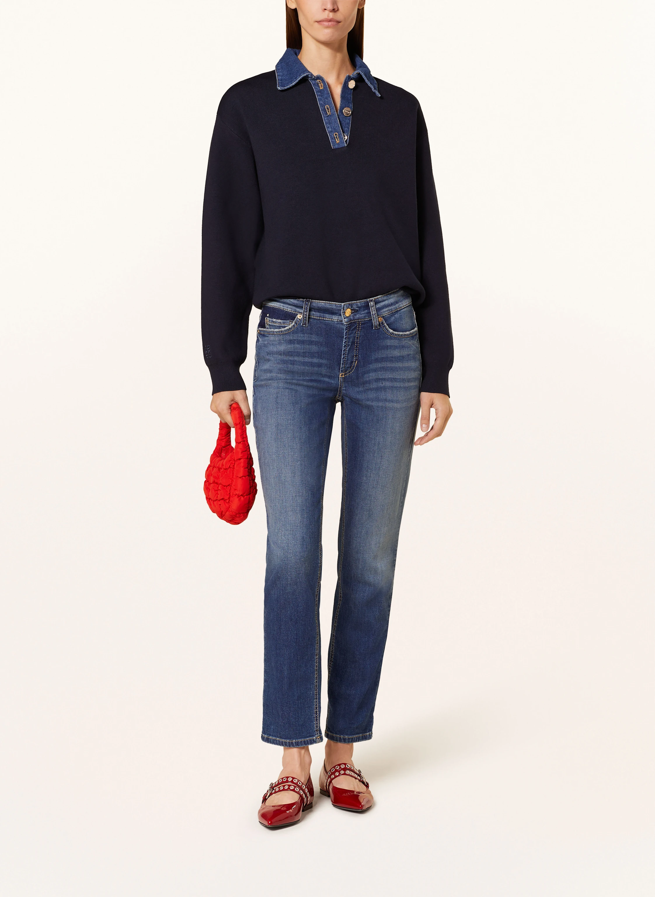 CAMBIO Bootcut Jeans FRANCESCA mit Nieten