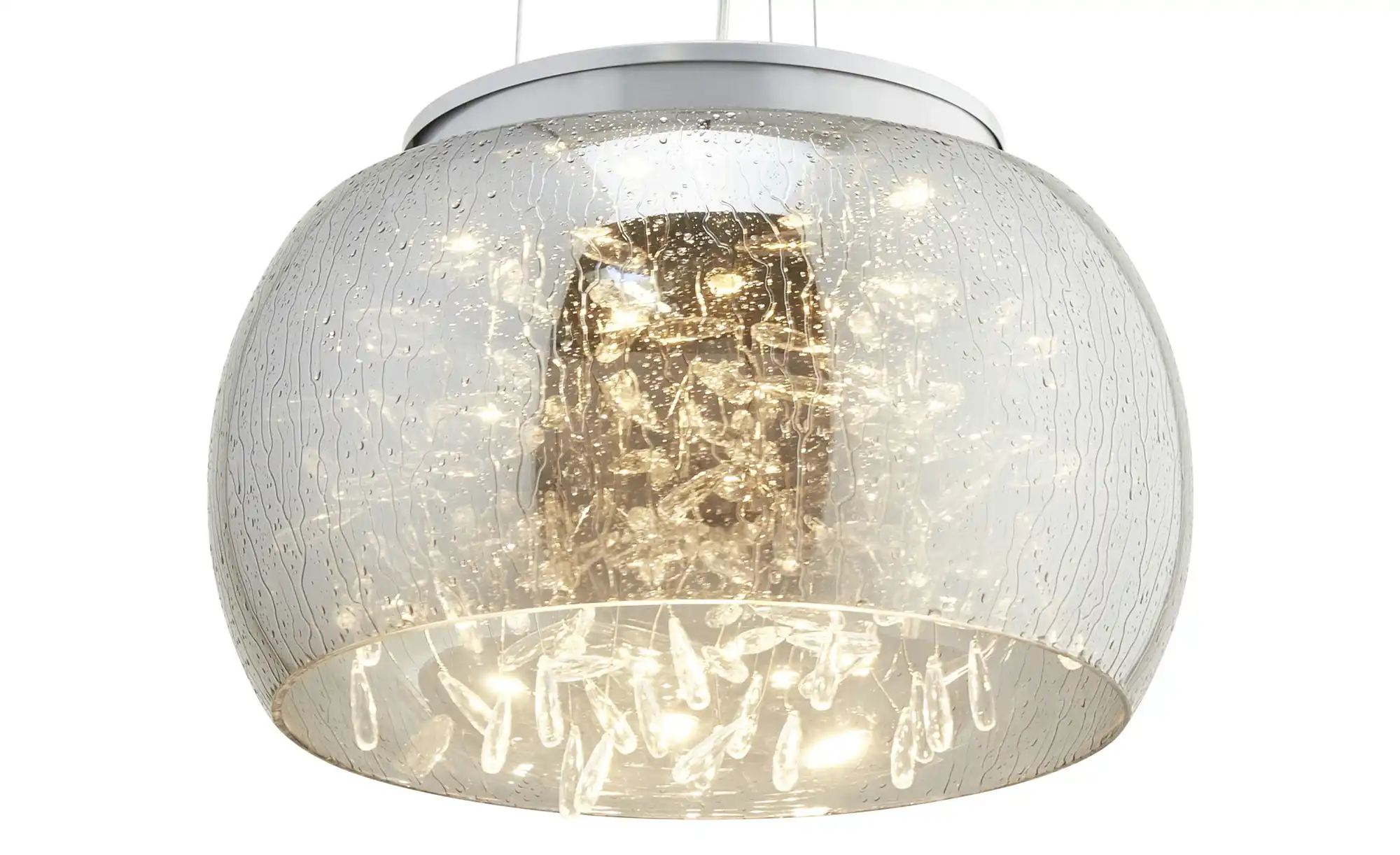 KHG LED-Pendelleuchte, Rauchglas mit Acryltropfen