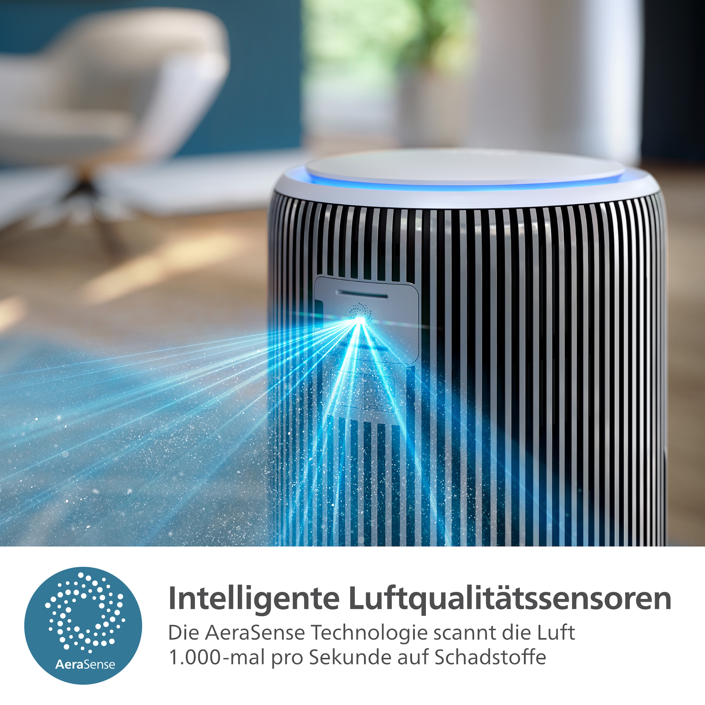 Philips Luftreiniger »AC3220/10 PureProtect 3200 Series, Luftreinigungsrate (CADR) 520 m³/h« für 135 qm Räume 3-Schichten-HEPA-Filtersystem, leise