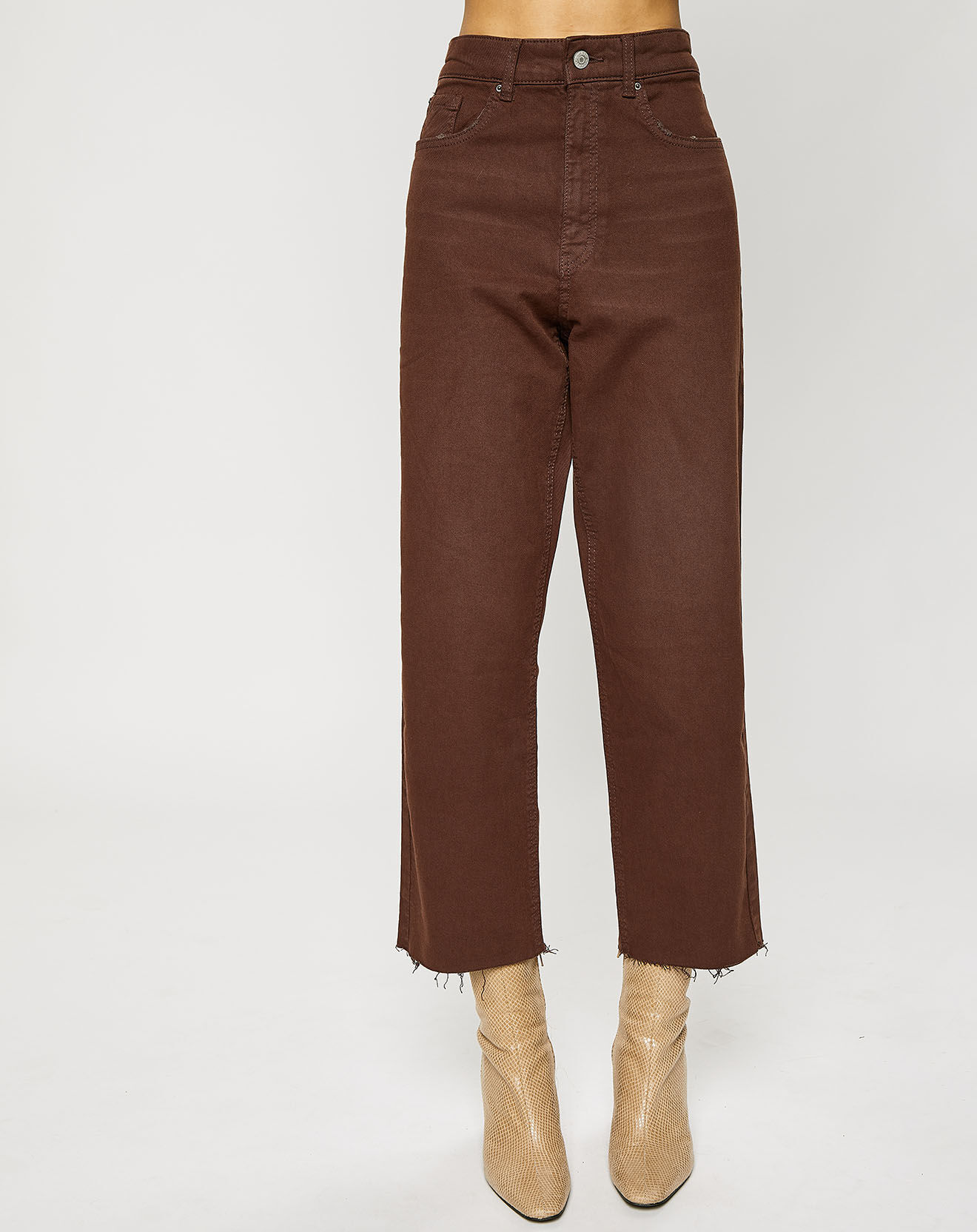 Esprit Jean 7/8 délavé en coton biologique marron