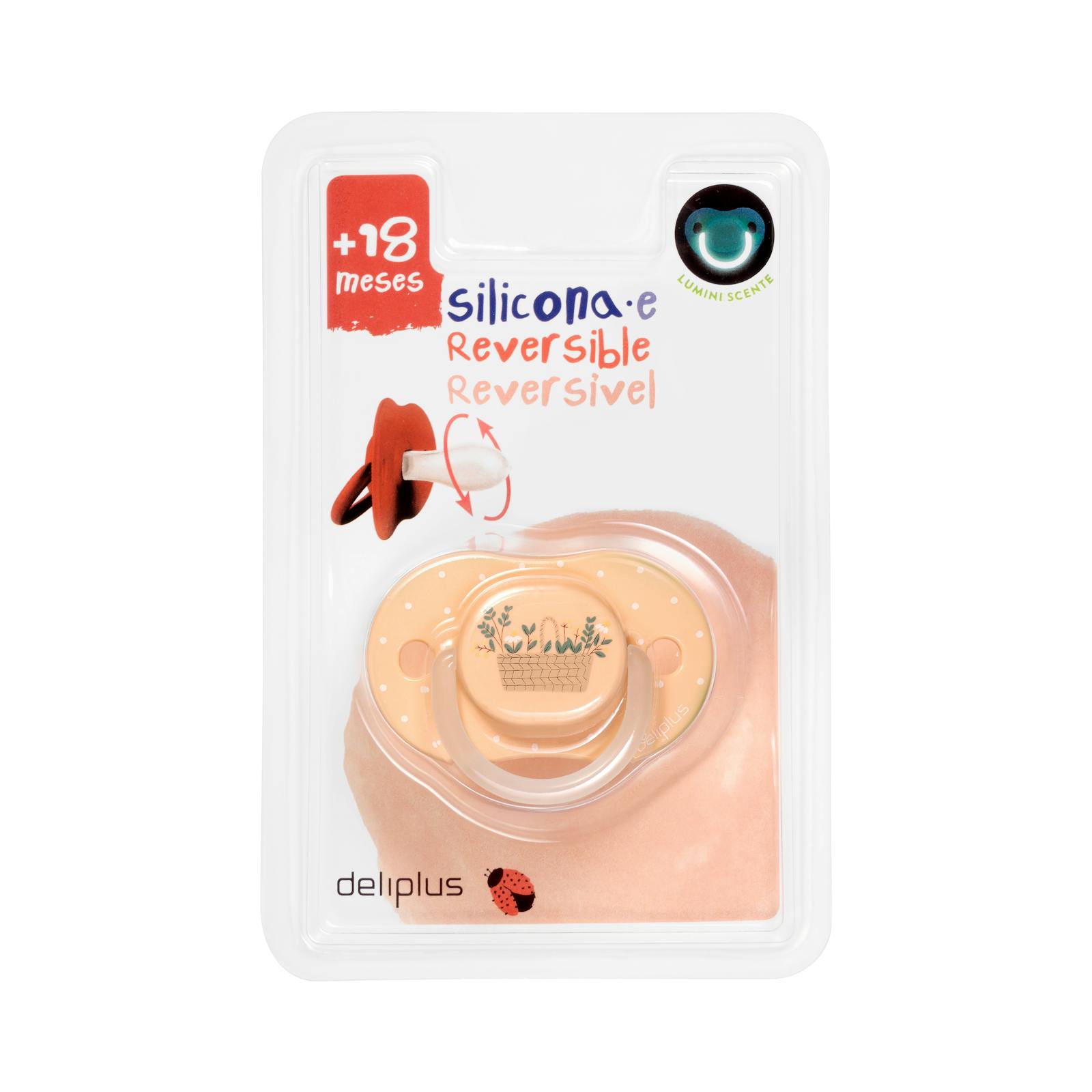 Sucette réversible en silicone Deliplus +18 mois