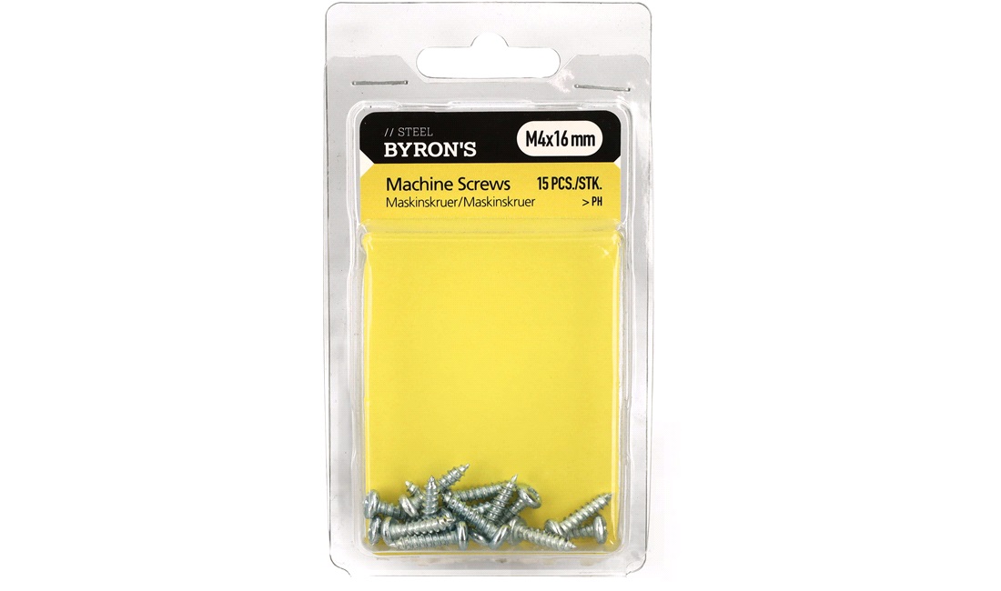 Skruer PH M4x16 mm - 15 stk.
