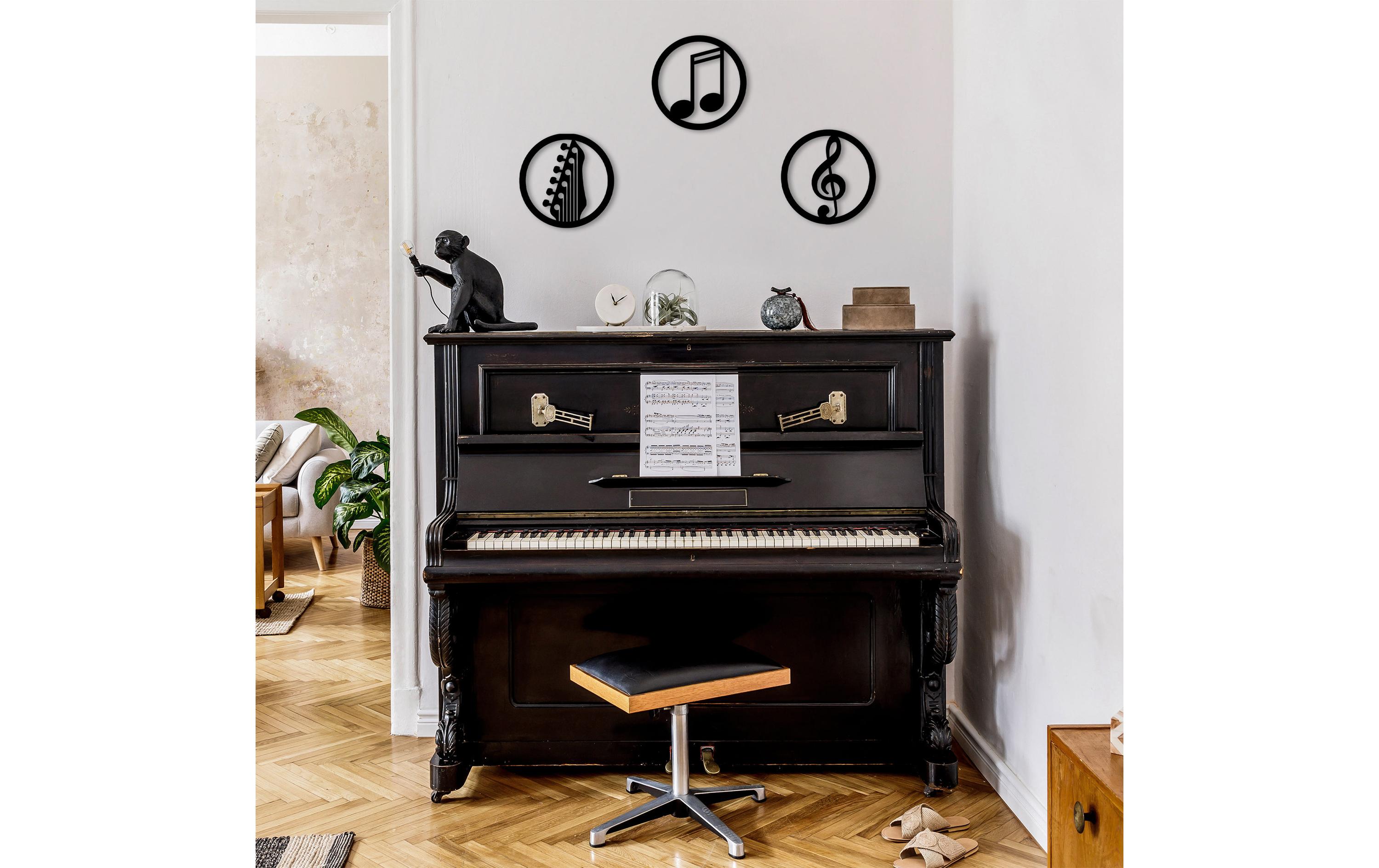 Wanddekoration Just Music 3-teilig, 25 cmMetall-Wand-Accessoire