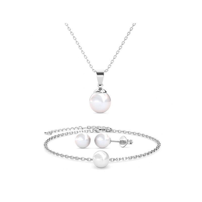 Parures Trio Mother of pearl - Argenté et Cristal